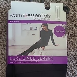 Cuddl Duds Luxe Lined Jersey Legging - Black
